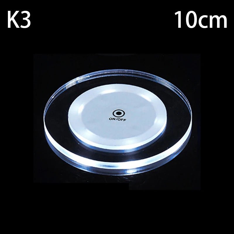 LED Coaster Acrylic Bar Cocktail Flash Base Mats Crystal Ultra - Thin LED Light Coaster For Bar Table Decoration Accessories - PatioLix