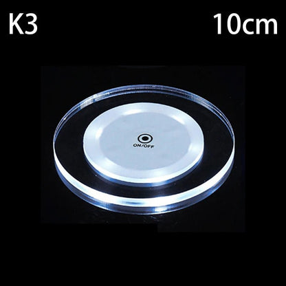 LED Coaster Acrylic Bar Cocktail Flash Base Mats Crystal Ultra - Thin LED Light Coaster For Bar Table Decoration Accessories - PatioLix