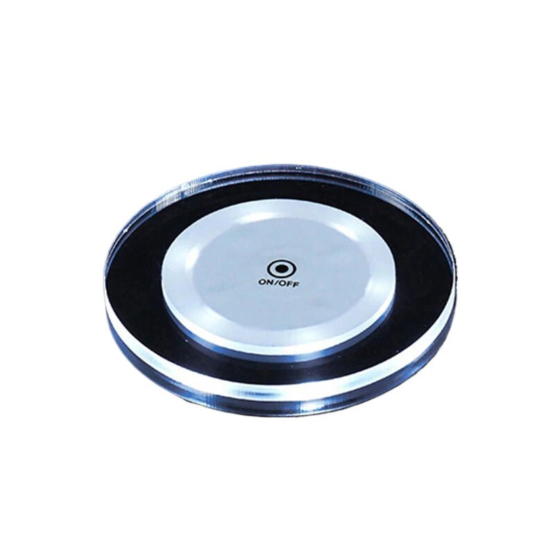 LED Coaster Acrylic Bar Cocktail Flash Base Mats Crystal Ultra - Thin LED Light Coaster For Bar Table Decoration Accessories - PatioLix