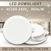 LED Downlight AC100 - 240V Spot Three colors 6W 10W 14W 17W 20W 24W Recessed in LED Ceiling Downlight Light Cold Warm white Lamp - PatioLix