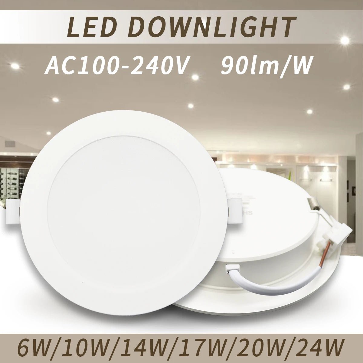 LED Downlight AC100 - 240V Spot Three colors 6W 10W 14W 17W 20W 24W Recessed in LED Ceiling Downlight Light Cold Warm white Lamp - PatioLix