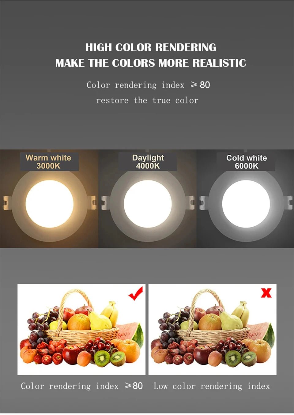 LED Downlight AC100 - 240V Spot Three colors 6W 10W 14W 17W 20W 24W Recessed in LED Ceiling Downlight Light Cold Warm white Lamp - PatioLix