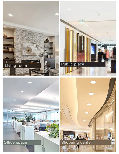 LED Downlight AC100 - 240V Spot Three colors 6W 10W 14W 17W 20W 24W Recessed in LED Ceiling Downlight Light Cold Warm white Lamp - PatioLix