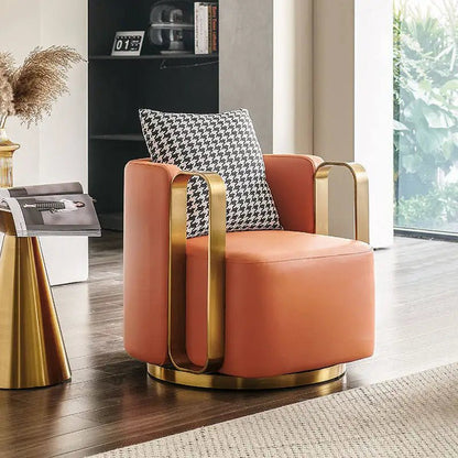 Light luxury rotatable lazy sofa chair hotel clubhouse reception negotiation chair FT - PatioLix