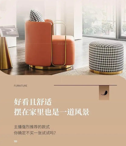 Light luxury rotatable lazy sofa chair hotel clubhouse reception negotiation chair FT - PatioLix