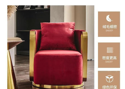 Light luxury rotatable lazy sofa chair hotel clubhouse reception negotiation chair FT - PatioLix
