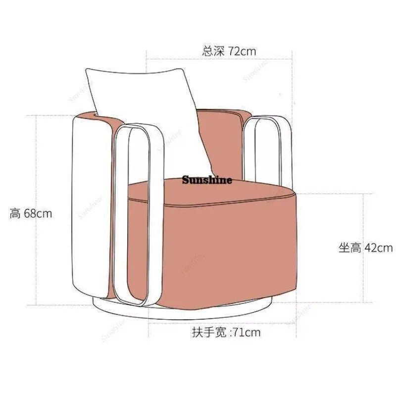 Light luxury rotatable lazy sofa chair hotel clubhouse reception negotiation chair FT - PatioLix