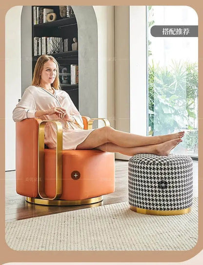 Light luxury rotatable lazy sofa chair hotel clubhouse reception negotiation chair FT - PatioLix