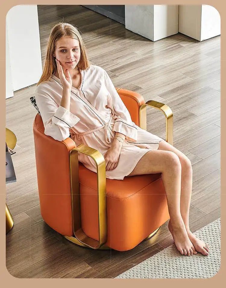 Light luxury rotatable lazy sofa chair hotel clubhouse reception negotiation chair FT - PatioLix
