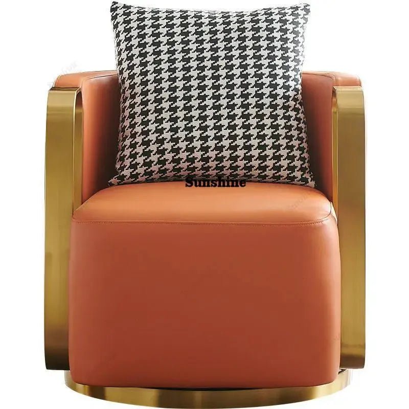 Light luxury rotatable lazy sofa chair hotel clubhouse reception negotiation chair FT - PatioLix