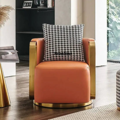 Light luxury rotatable lazy sofa chair hotel clubhouse reception negotiation chair FT - PatioLix
