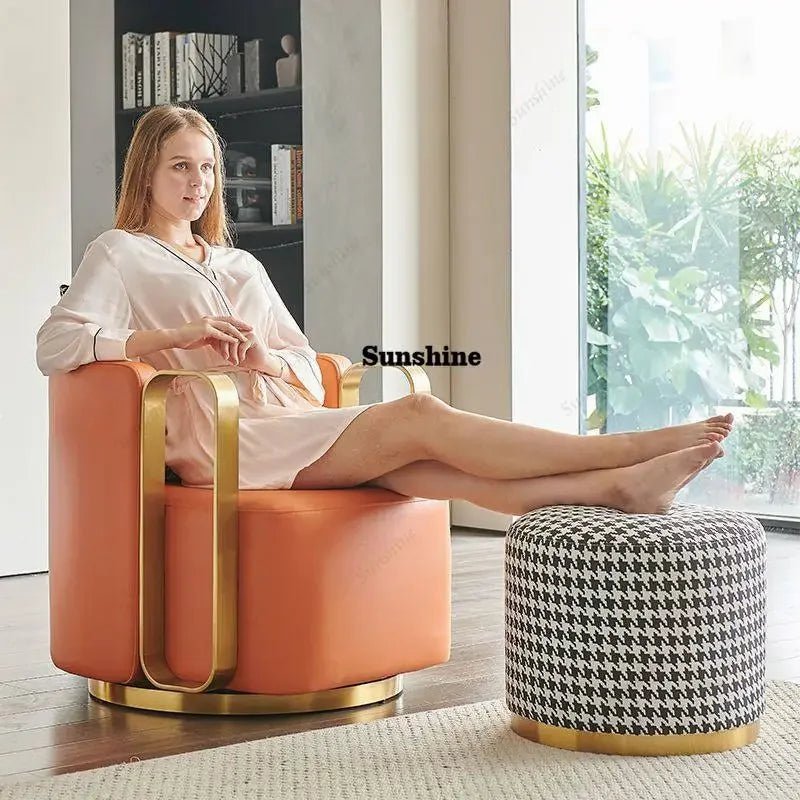 Light luxury rotatable lazy sofa chair hotel clubhouse reception negotiation chair FT - PatioLix