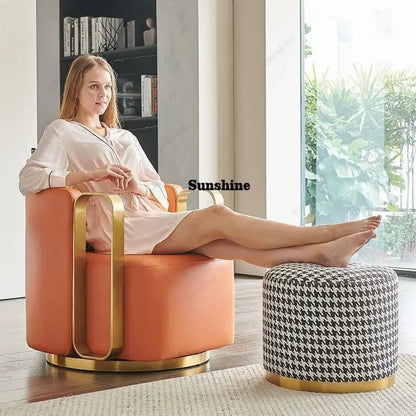 Light luxury rotatable lazy sofa chair hotel clubhouse reception negotiation chair FT - PatioLix