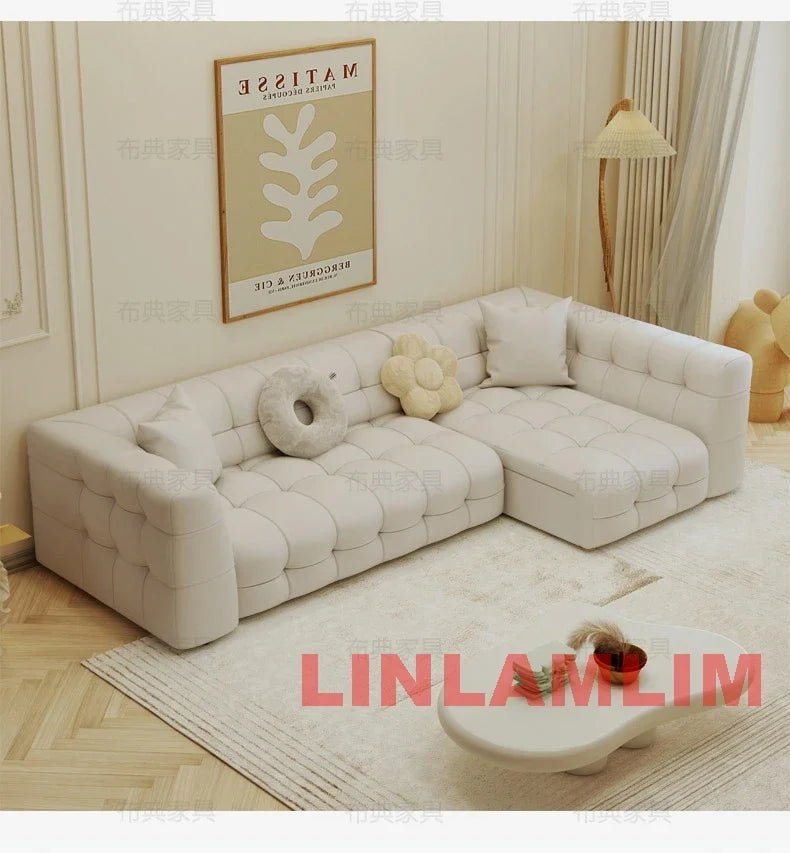 Linlamlim Multifunctional Convertible Sofa Bed, Modern Genuine Leather Folding Marshmallow Couch Cama Living Room Home Furniture - PatioLix