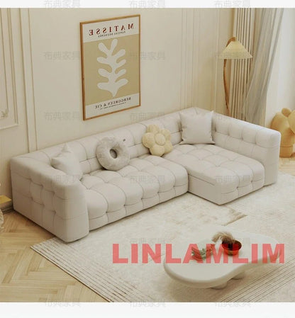 Linlamlim Multifunctional Convertible Sofa Bed, Modern Genuine Leather Folding Marshmallow Couch Cama Living Room Home Furniture - PatioLix