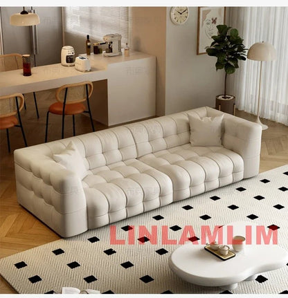 Linlamlim Multifunctional Convertible Sofa Bed, Modern Genuine Leather Folding Marshmallow Couch Cama Living Room Home Furniture - PatioLix