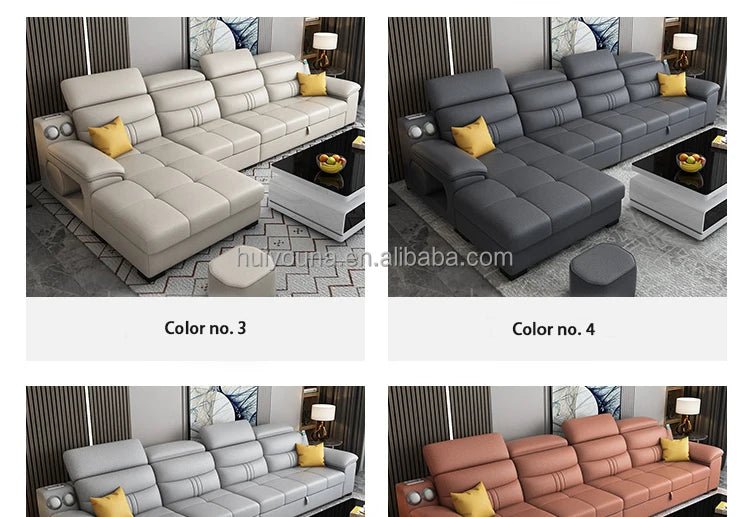 Living Room Sofa Bed Locker Double Corner Combination Sofa Bed Combination Sofa with Pull - out Folding Modern - PatioLix
