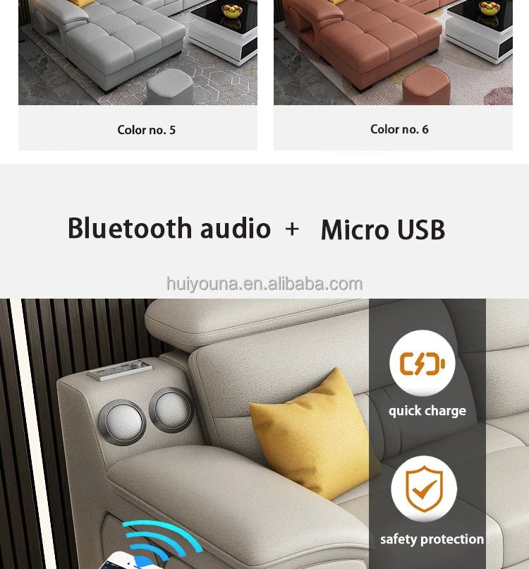 Living Room Sofa Bed Locker Double Corner Combination Sofa Bed Combination Sofa with Pull - out Folding Modern - PatioLix