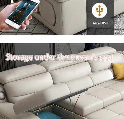 Living Room Sofa Bed Locker Double Corner Combination Sofa Bed Combination Sofa with Pull - out Folding Modern - PatioLix