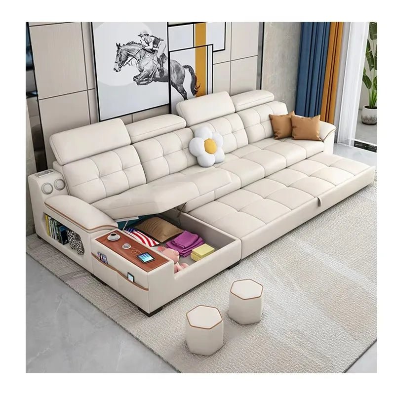 Living Room Sofa Bed Locker Double Corner Combination Sofa Bed Combination Sofa with Pull - out Folding Modern - PatioLix