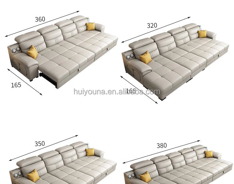 Living Room Sofa Bed Locker Double Corner Combination Sofa Bed Combination Sofa with Pull - out Folding Modern - PatioLix
