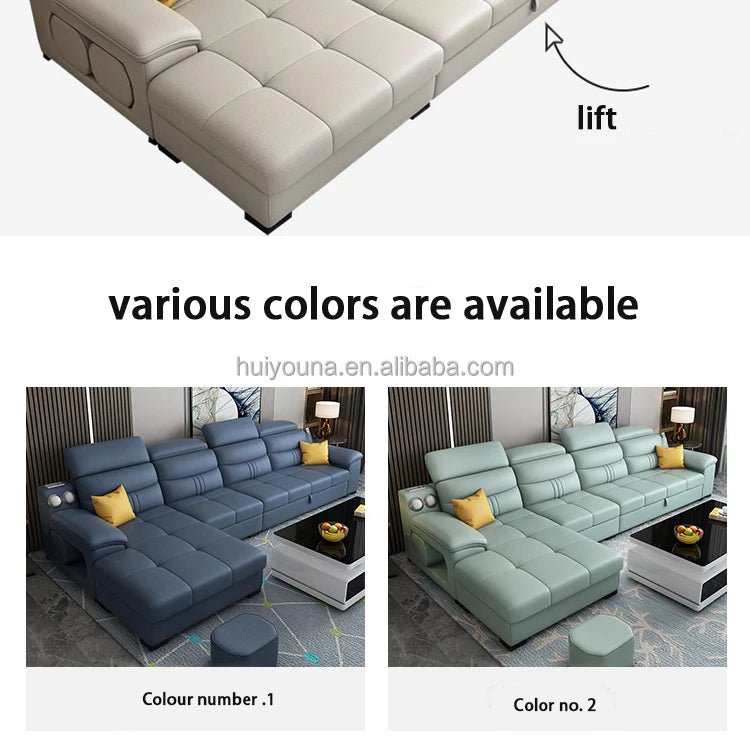 Living Room Sofa Bed Locker Double Corner Combination Sofa Bed Combination Sofa with Pull - out Folding Modern - PatioLix