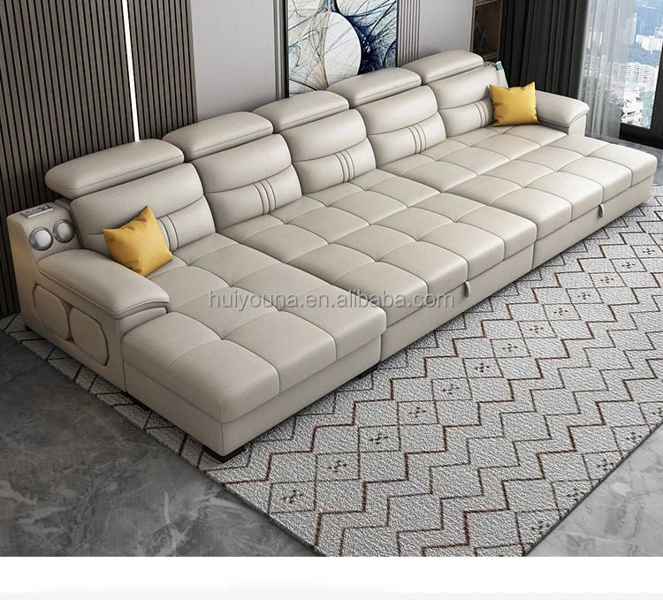 Living Room Sofa Bed Locker Double Corner Combination Sofa Bed Combination Sofa with Pull - out Folding Modern - PatioLix