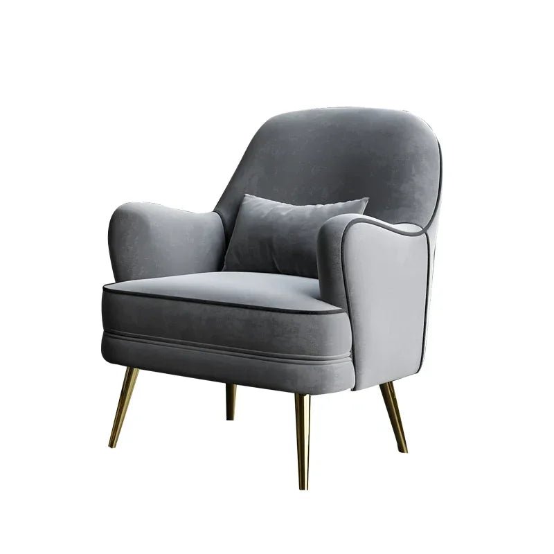 Luxury Modern Chairs Living Room Metal Queen Leather Vanity Sofa Nordic Armchair Back Support Fauteuil Salon Home Furniture - PatioLix