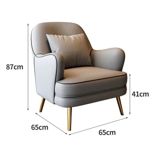 Luxury Modern Chairs Living Room Metal Queen Leather Vanity Sofa Nordic Armchair Back Support Fauteuil Salon Home Furniture - PatioLix