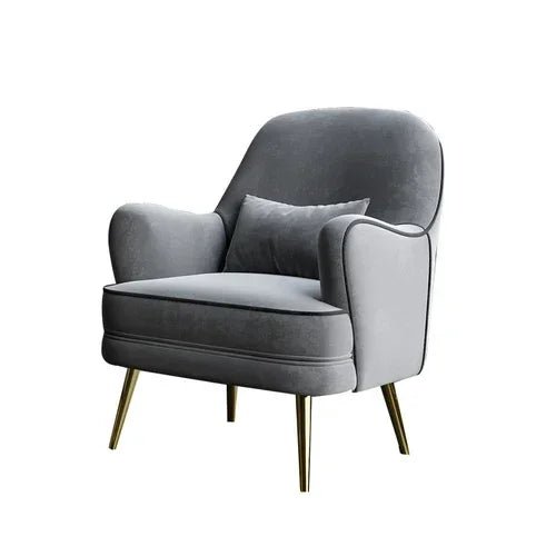 Luxury Modern Chairs Living Room Metal Queen Leather Vanity Sofa Nordic Armchair Back Support Fauteuil Salon Home Furniture - PatioLix