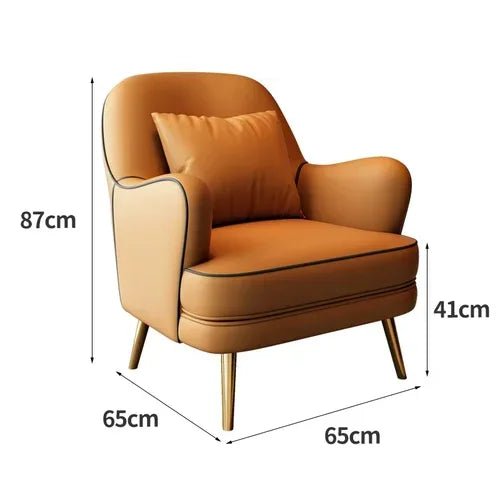 Luxury Modern Chairs Living Room Metal Queen Leather Vanity Sofa Nordic Armchair Back Support Fauteuil Salon Home Furniture - PatioLix