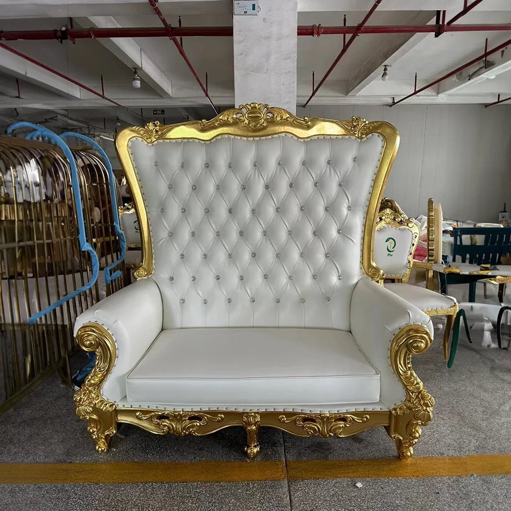 Luxury Royal Queen King Throne Sofa Chair Velvet Fabric Lazy Sofa Chair Furniture For Rental - PatioLix