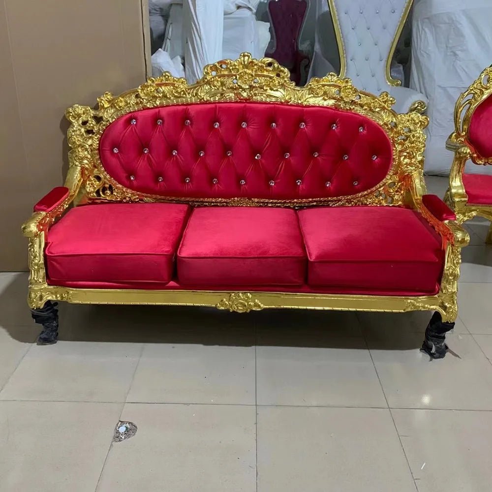 Luxury Royal Queen King Throne Sofa Chair Velvet Fabric Lazy Sofa Chair Furniture For Rental - PatioLix