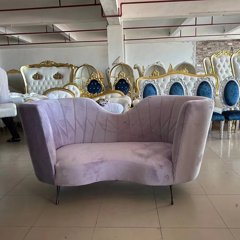 Luxury Royal Queen King Throne Sofa Chair Velvet Fabric Lazy Sofa Chair Furniture For Rental - PatioLix
