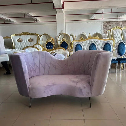 Luxury Royal Queen King Throne Sofa Chair Velvet Fabric Lazy Sofa Chair Furniture For Rental - PatioLix