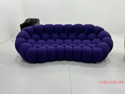 MINGDIBAO Contemporary Cloud - Shaped Sofa Modular Cloth Football Couch Fabric Curved Designer Sofa Set for Living Room or Office - PatioLix
