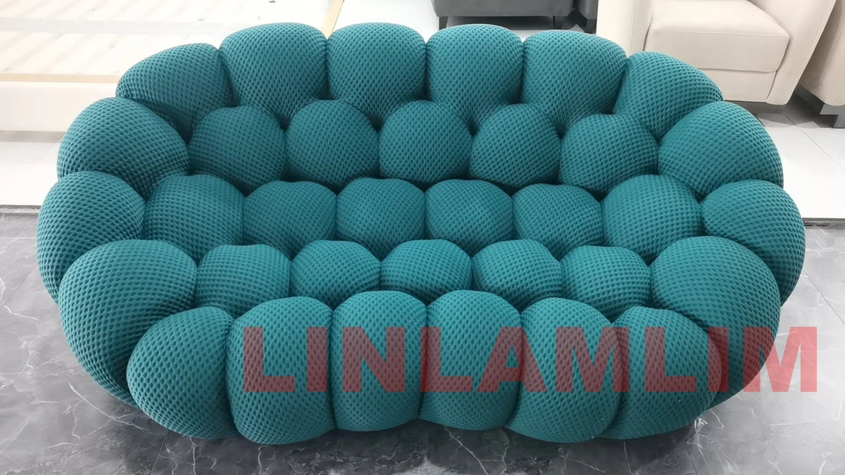 MINGDIBAO Contemporary Cloud - Shaped Sofa Modular Cloth Football Couch Fabric Curved Designer Sofa Set for Living Room or Office - PatioLix