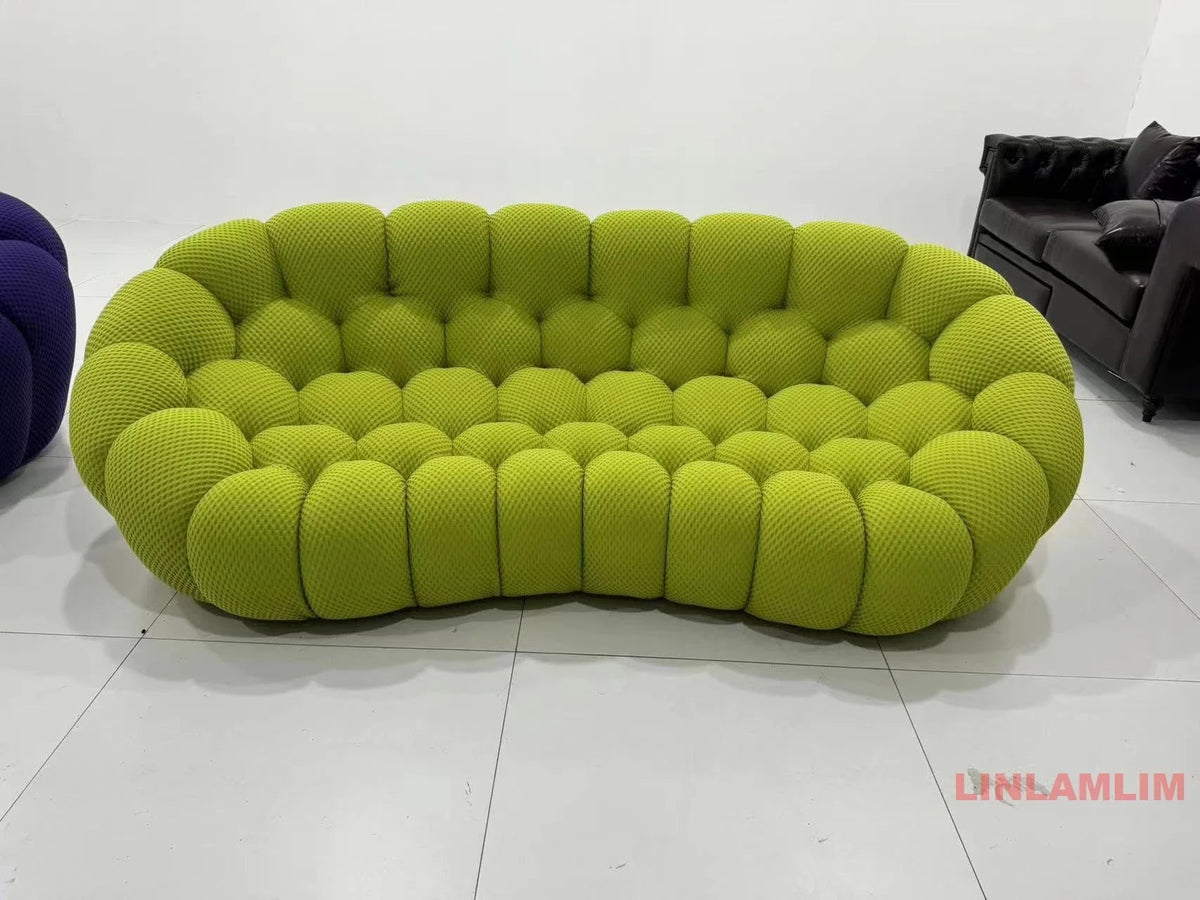 MINGDIBAO Contemporary Cloud - Shaped Sofa Modular Cloth Football Couch Fabric Curved Designer Sofa Set for Living Room or Office - PatioLix