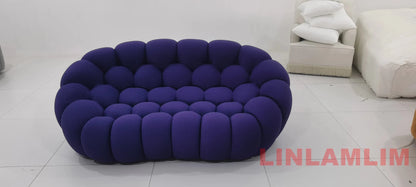 MINGDIBAO Contemporary Cloud - Shaped Sofa Modular Cloth Football Couch Fabric Curved Designer Sofa Set for Living Room or Office - PatioLix