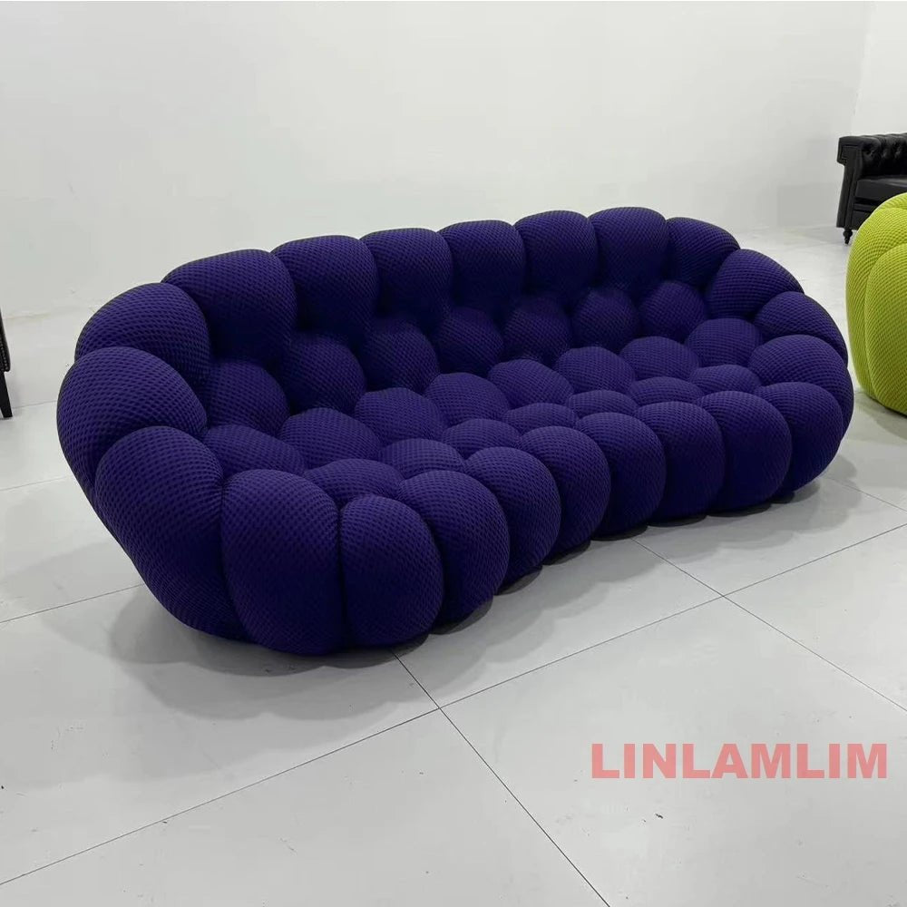 MINGDIBAO Contemporary Cloud - Shaped Sofa Modular Cloth Football Couch Fabric Curved Designer Sofa Set for Living Room or Office - PatioLix