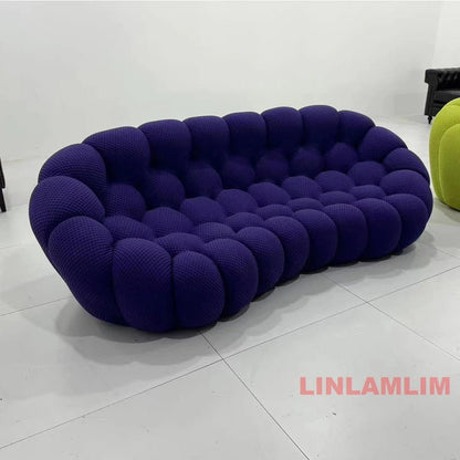 MINGDIBAO Contemporary Cloud - Shaped Sofa Modular Cloth Football Couch Fabric Curved Designer Sofa Set for Living Room or Office - PatioLix