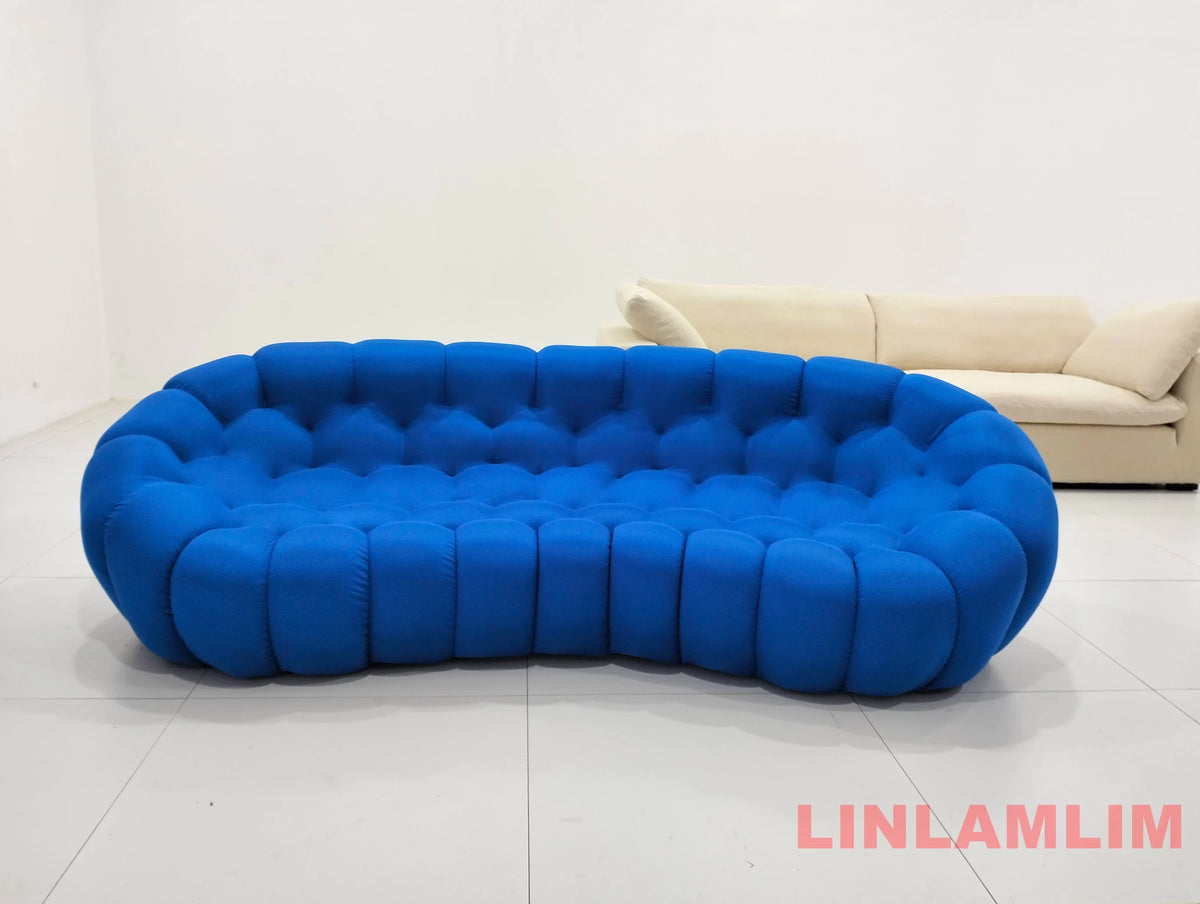 MINGDIBAO Contemporary Cloud - Shaped Sofa Modular Cloth Football Couch Fabric Curved Designer Sofa Set for Living Room or Office - PatioLix