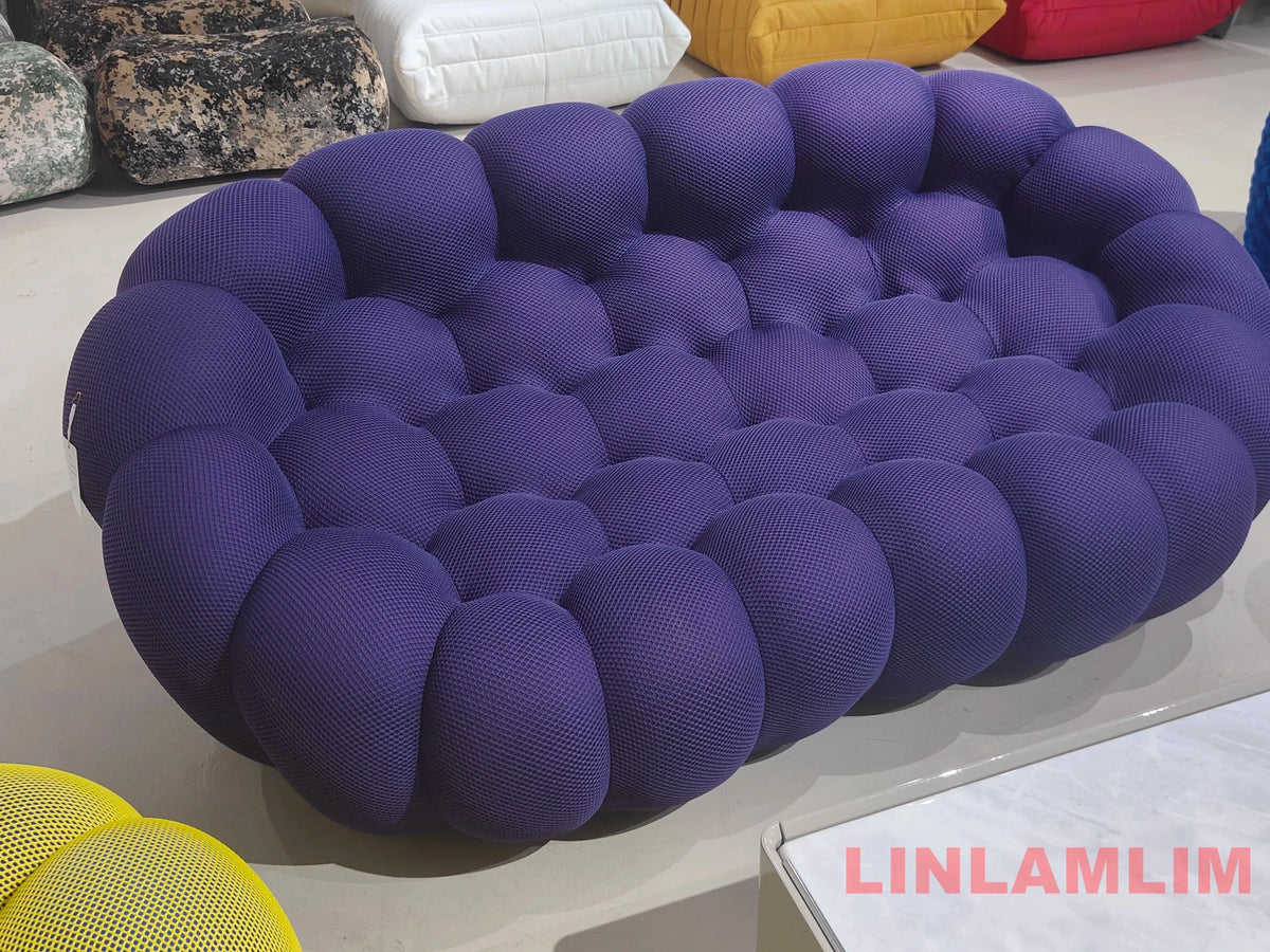 MINGDIBAO Contemporary Cloud - Shaped Sofa Modular Cloth Football Couch Fabric Curved Designer Sofa Set for Living Room or Office - PatioLix