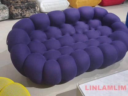 MINGDIBAO Contemporary Cloud - Shaped Sofa Modular Cloth Football Couch Fabric Curved Designer Sofa Set for Living Room or Office - PatioLix