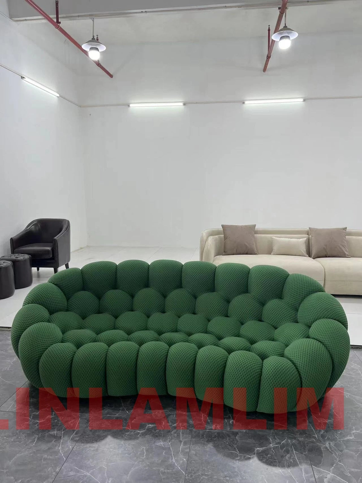 MINGDIBAO Contemporary Cloud - Shaped Sofa Modular Cloth Football Couch Fabric Curved Designer Sofa Set for Living Room or Office - PatioLix