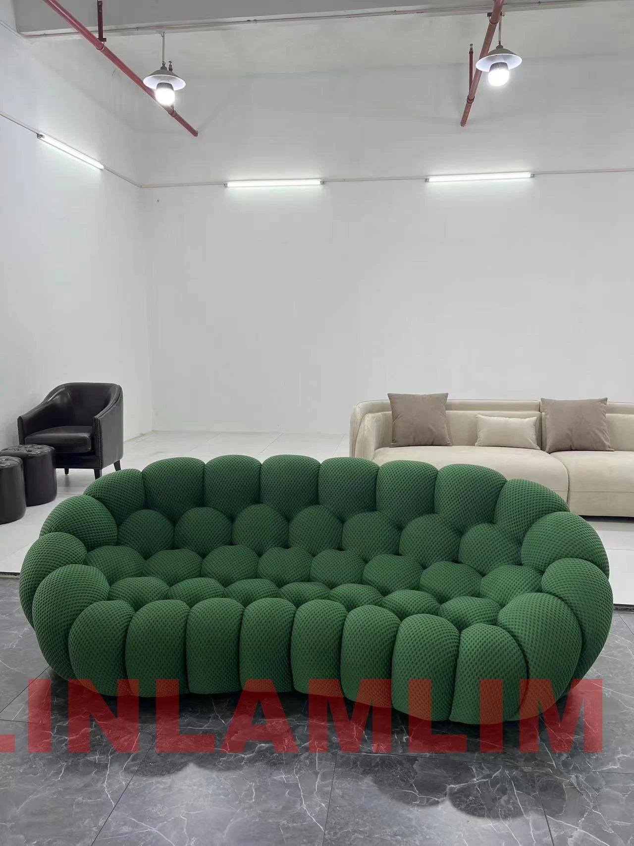 MINGDIBAO Contemporary Cloud - Shaped Sofa Modular Cloth Football Couch Fabric Curved Designer Sofa Set for Living Room or Office - PatioLix