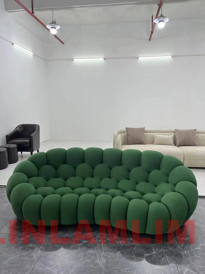 MINGDIBAO Contemporary Cloud - Shaped Sofa Modular Cloth Football Couch Fabric Curved Designer Sofa Set for Living Room or Office - PatioLix