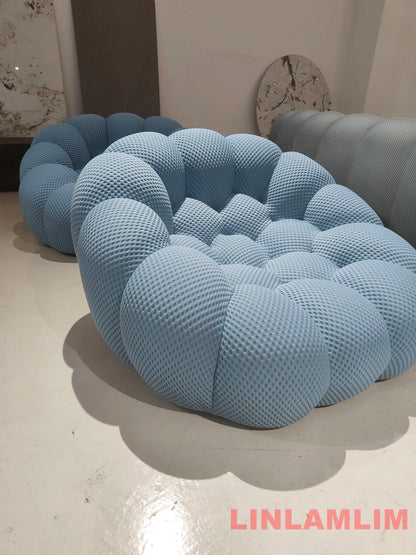 MINGDIBAO Contemporary Cloud - Shaped Sofa Modular Cloth Football Couch Fabric Curved Designer Sofa Set for Living Room or Office - PatioLix