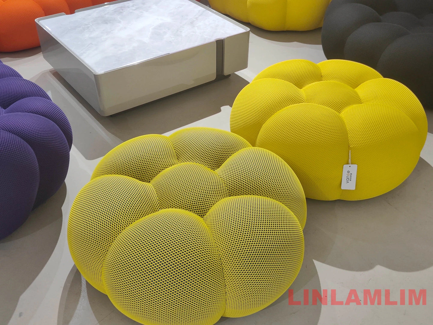 MINGDIBAO Contemporary Cloud - Shaped Sofa Modular Cloth Football Couch Fabric Curved Designer Sofa Set for Living Room or Office - PatioLix