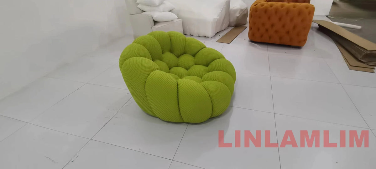 MINGDIBAO Contemporary Cloud - Shaped Sofa Modular Cloth Football Couch Fabric Curved Designer Sofa Set for Living Room or Office - PatioLix